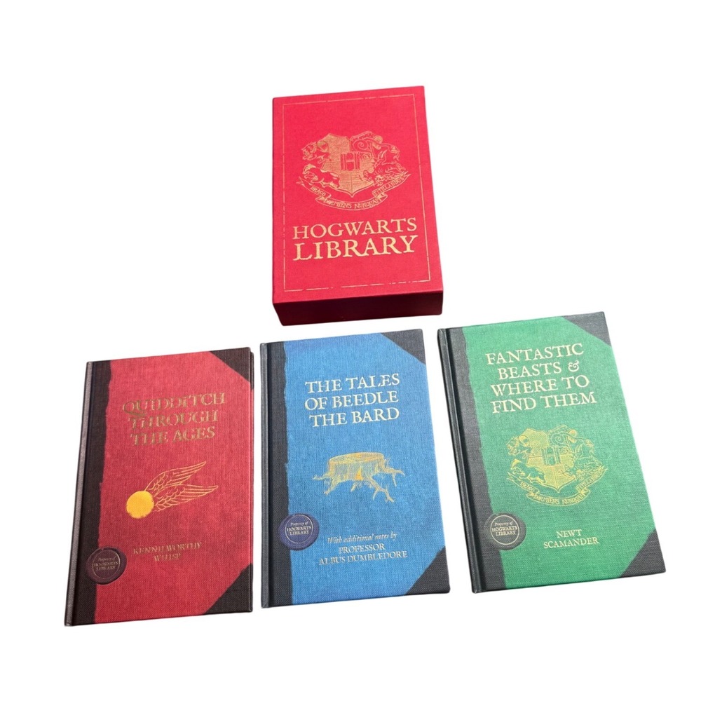 Harry Potter Hogwarts Library Hardcover Box Set Scholastic J.K. Rowling Red Case